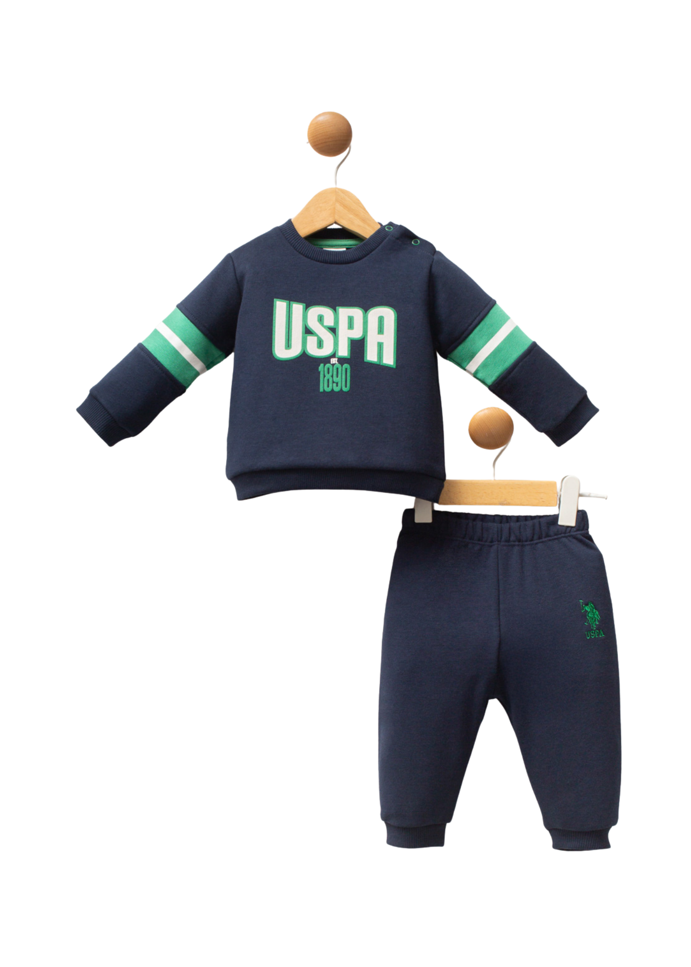 Set 2 Piese Bleumarin cu Verde USB2550 V1 Us Polo Assn