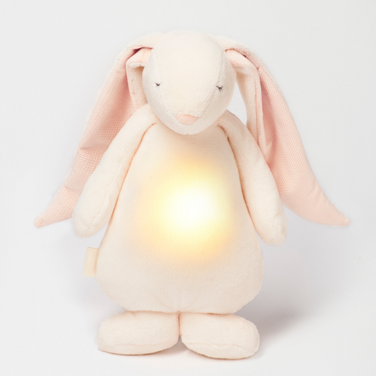 Iepuras Bebelusi Jucarie Muzicala cu Lampa de Veghe Incorporata Roz Pudra