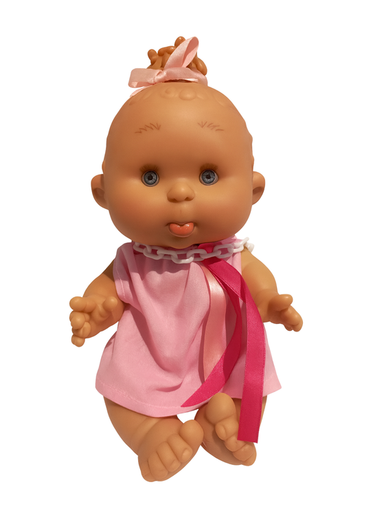 Papusa Parfumata Roz cu Imprimeu Ursuleti - 26 cm - 0439 - Nines