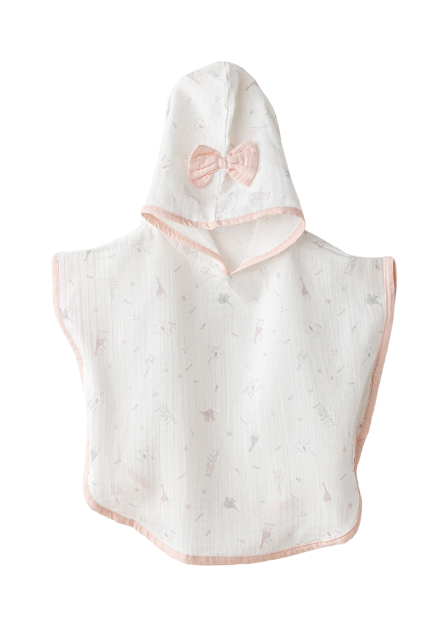 Poncho din Muselina Crem cu Somon AC25513 Andywawa