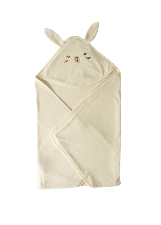 Prosop Bej din Bumbac Organic cu Capison cu Iepure S29815 Kitikate