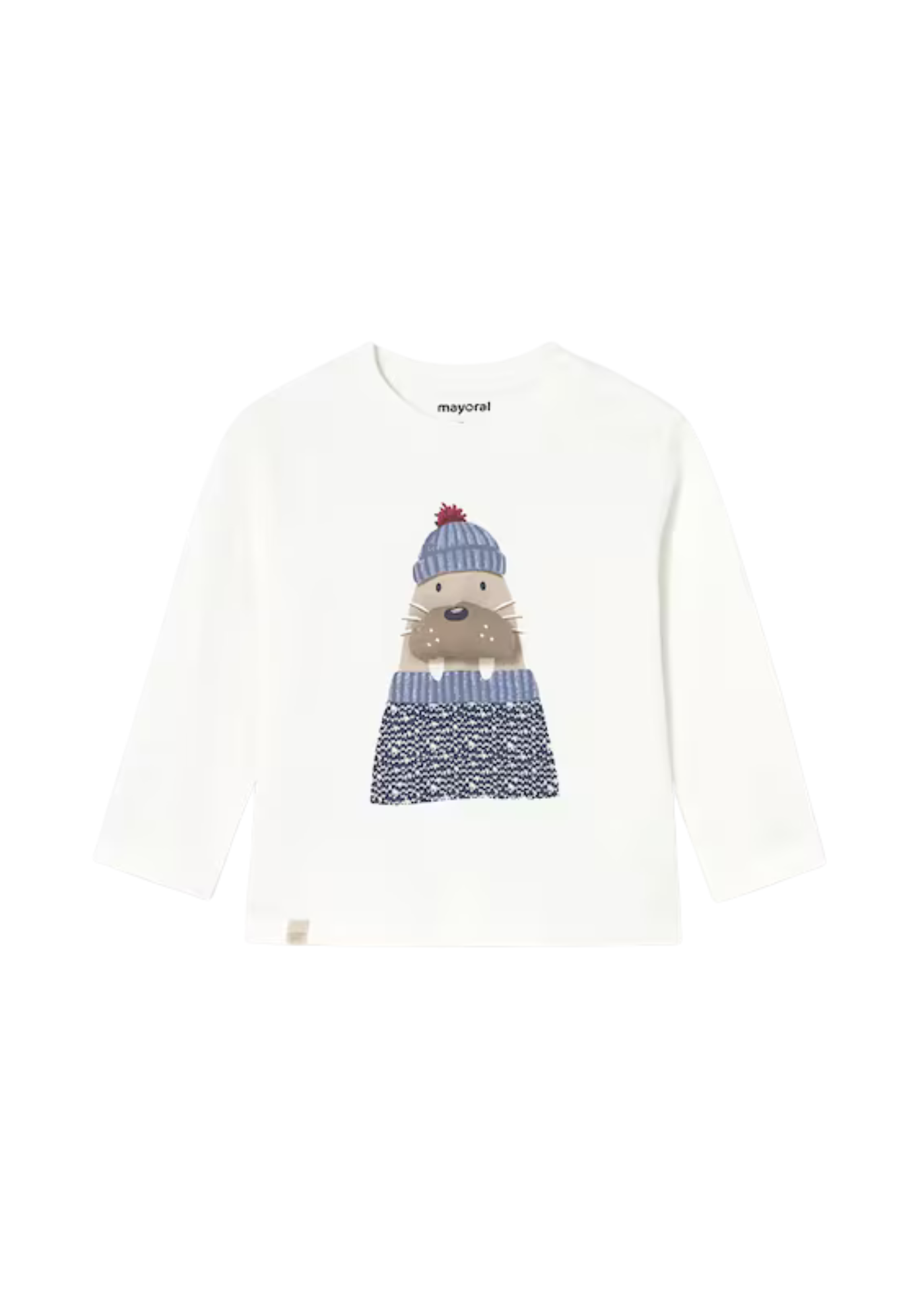 Bluza Crem cu Maneca Lunga cu Imprimeu Morsa 2020 col 65 Mayoral