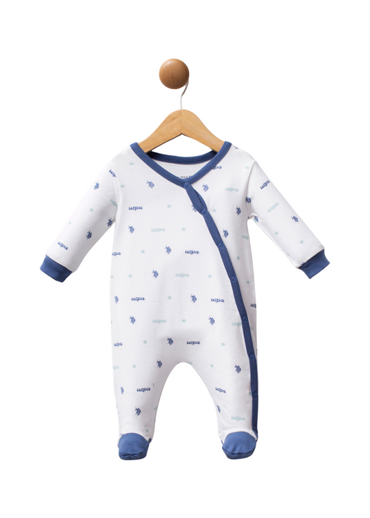 Salopeta Lunga Ivory Imprimeu Logo Albastru cu Capse USB2248 Us Polo Assn