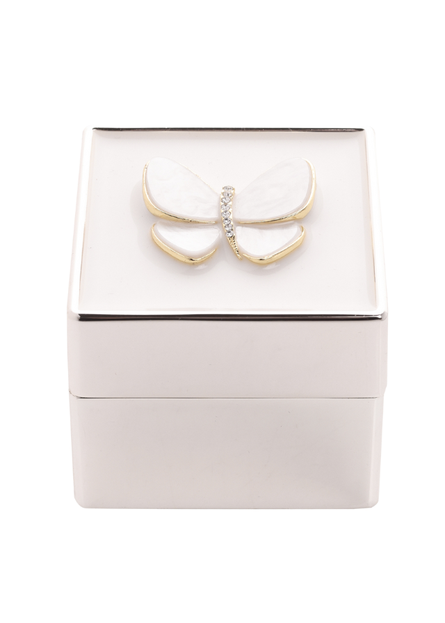 Caseta Patrata Argintata cu Fluture SP3622 Sophia