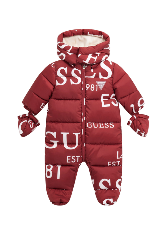 Combinezon Matlasat din Fas Grena cu Print Litere H5BW00 WCFM0 P54O Guess