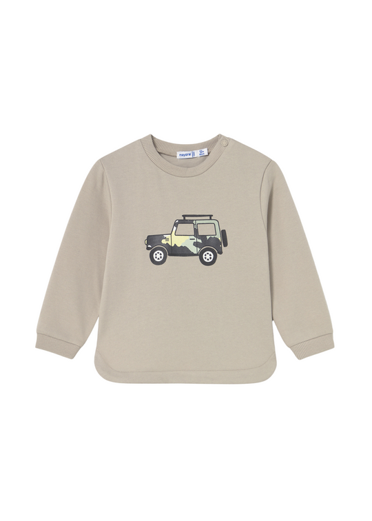 Set 3 Piese Bluza Bej Pantaloni Lungi Gri si Vesta din Fas Verde 2649 Mayoral