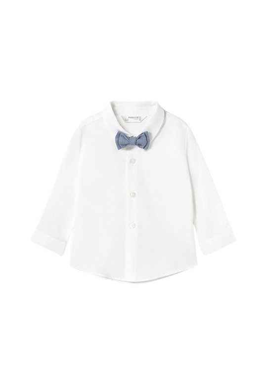 Camasa Alba cu Maneca Lunga si Papion Bleu 1102 Mayoral