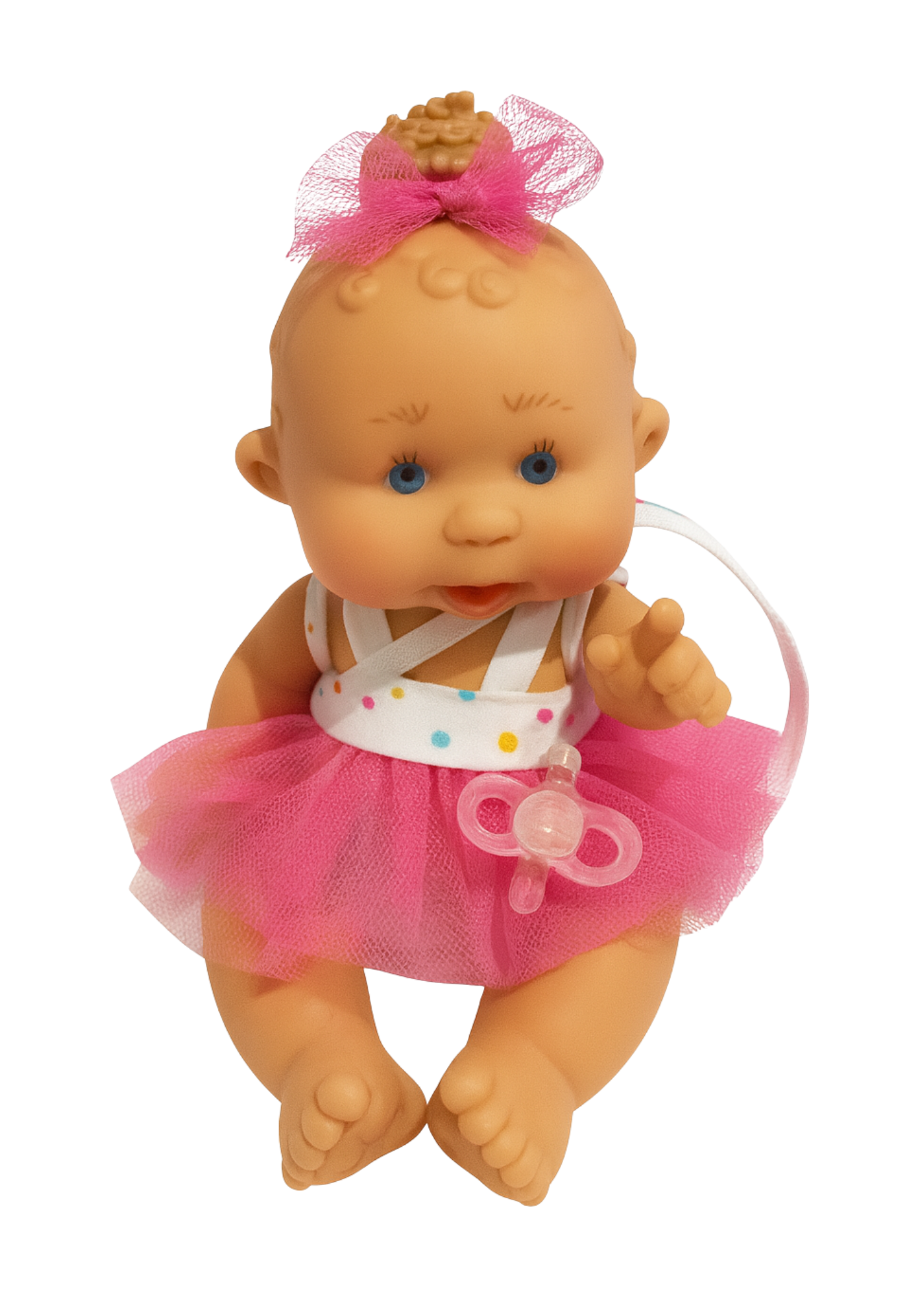 Papusa Parfumata cu Rochita in Bretele Tull Ciclamen - 21 cm - 0496 - Nines