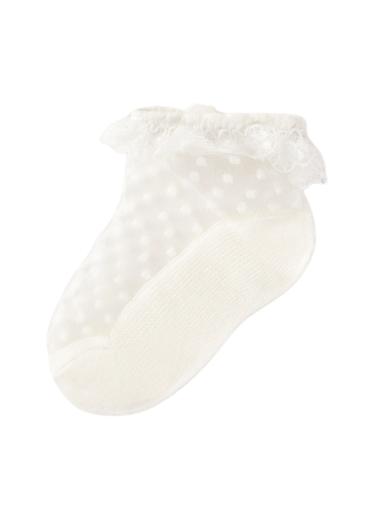 Sosete Scurte Crem din Tulle cu Buline 10139 Mayoral