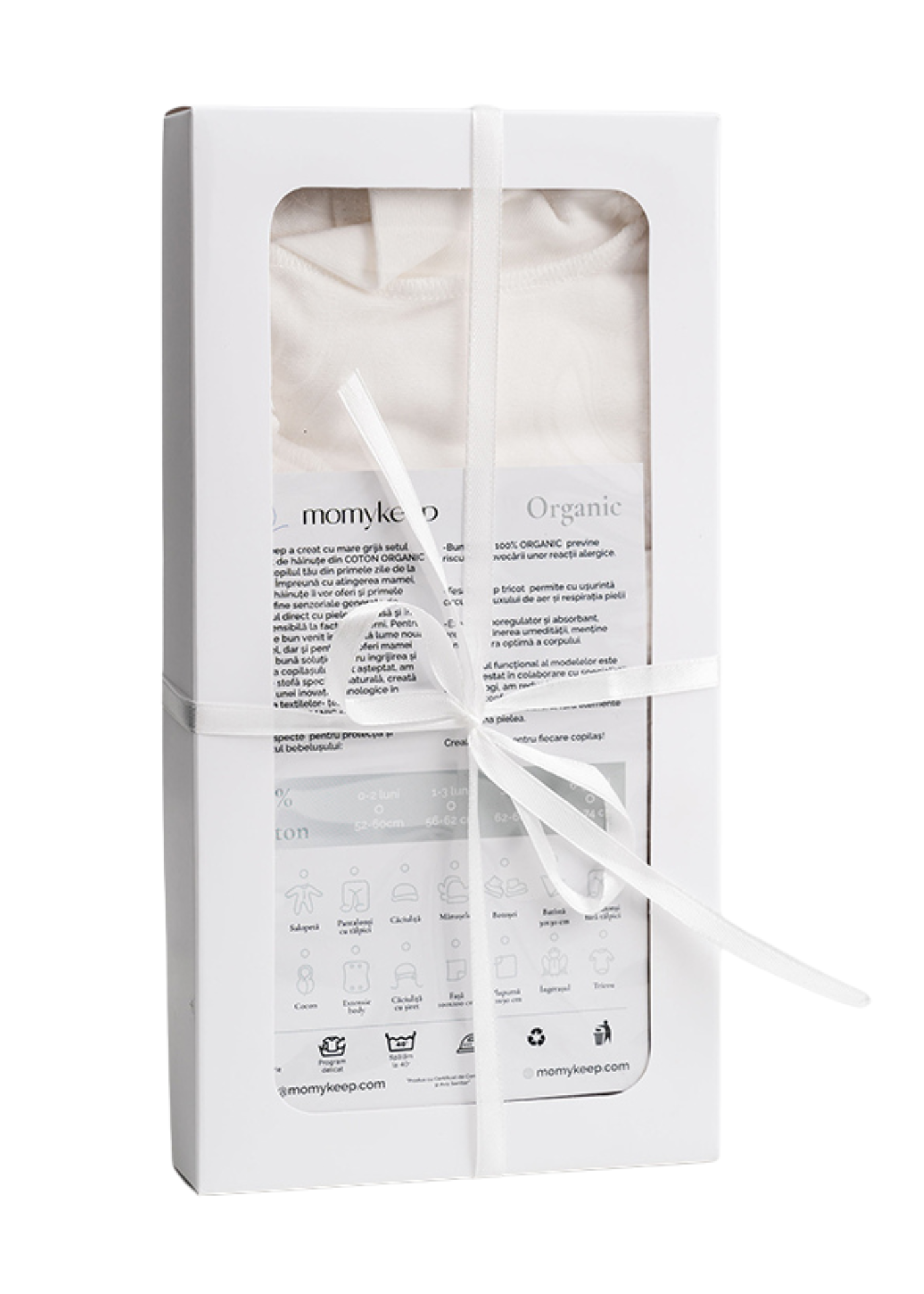 Set 2 Body Nou-Nascuti Crem din Bumbac Organic MOM-005 Momykeep