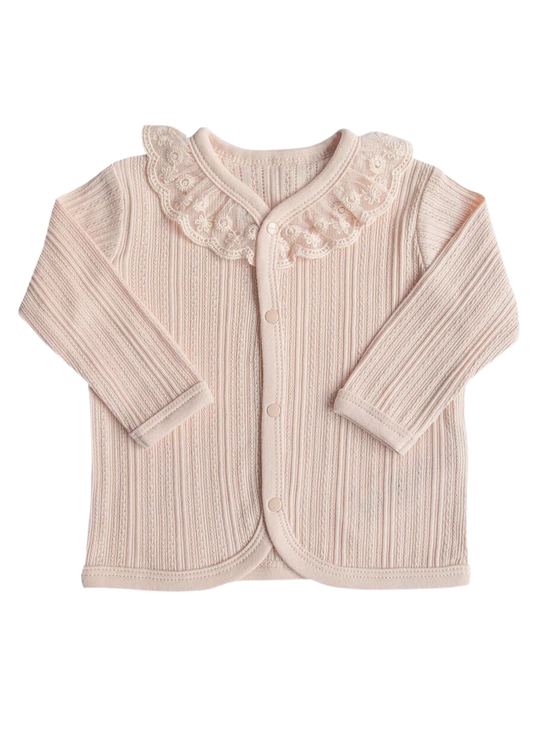 Bluza Roz cu Capse si Guler Dantela S60633 Kitikate