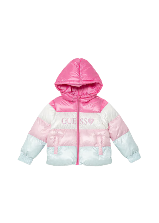 Geaca din Fas Matlasata Roz cu Bleu K5YL01 WEGY0 F00V Guess