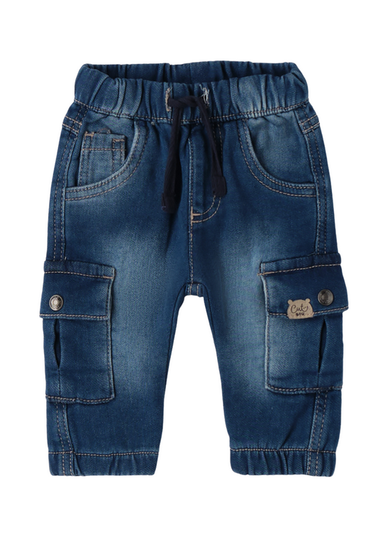 Pantaloni Lungi Denim cu Siret in Talie 4.F066 iDO