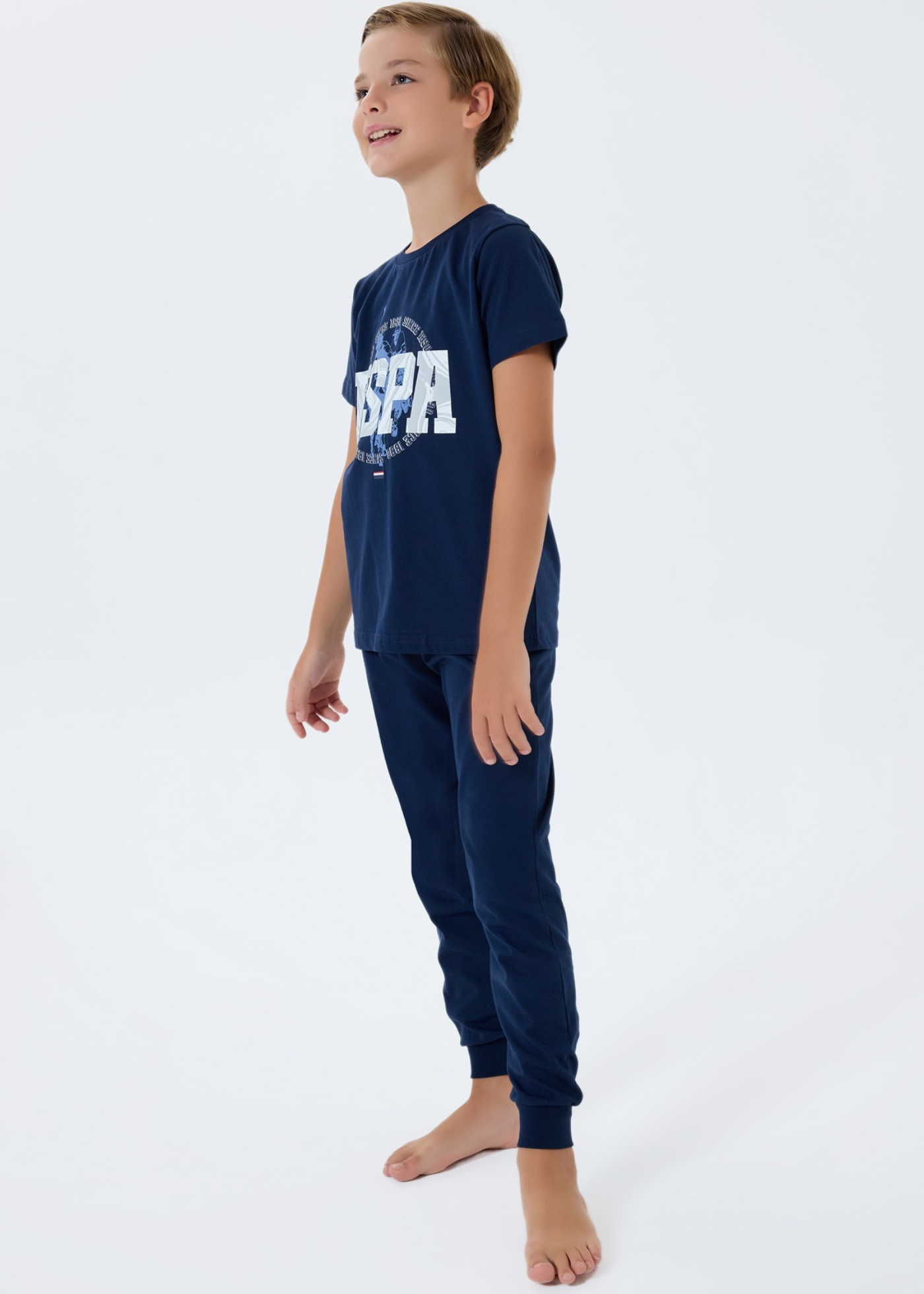 Set 2 Piese Bleumarin cu Tricou si Pantaloni Lungi Bleumarin US2413-G V1 Us Polo Assn