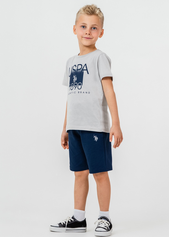 Set of 2 Gray T-shirt and Navy Shorts US2419-4 V3 Us Polo Assn
