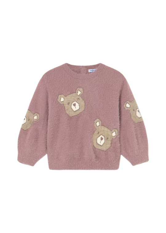 Powder Pink Fluffy Sweater with Bears 2356 Mayoral