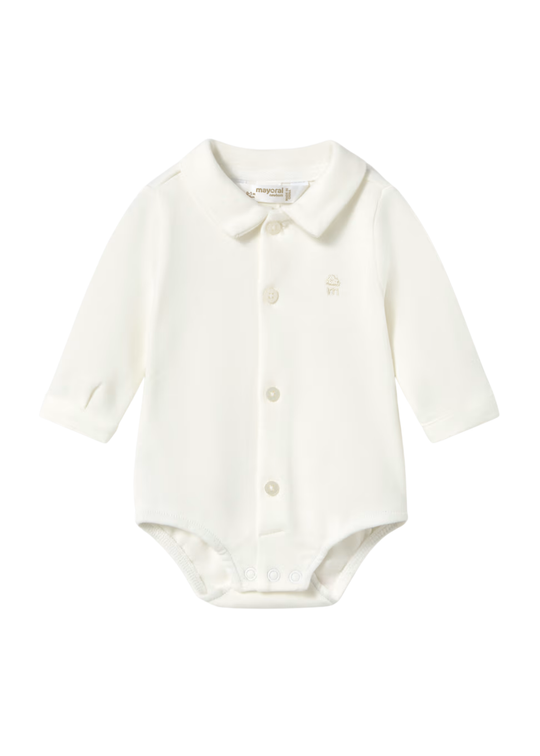 Body Nou-Nascut Ivory cu Guler din Bumbac pentru Baieti 2775 – Mayoral