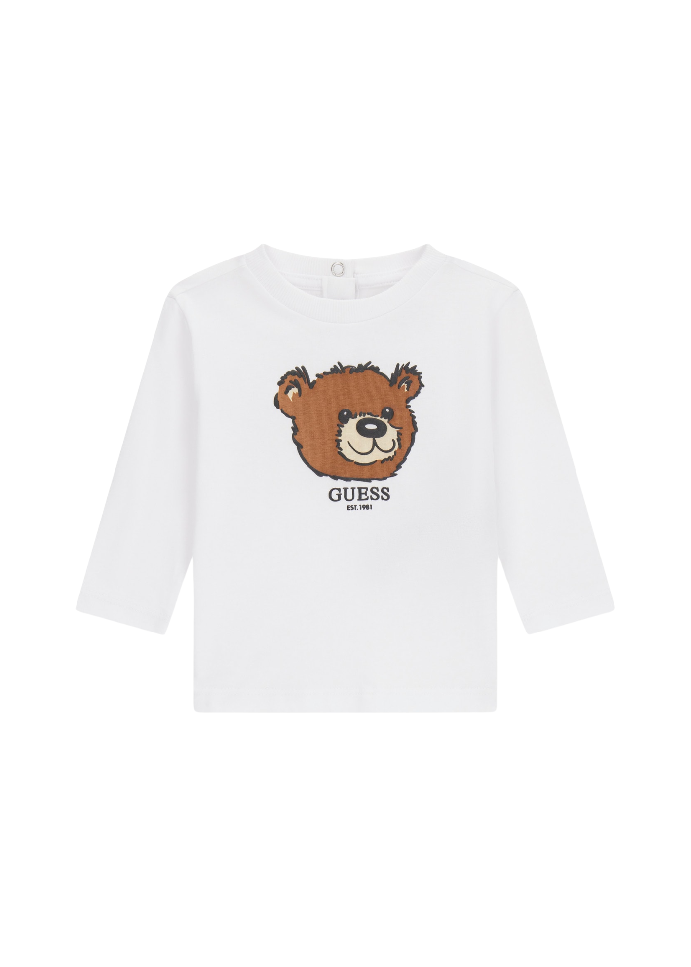 Bluza Alba cu Maneca Lunga cu Urs I5YI02 K8HM4 G011 Guess