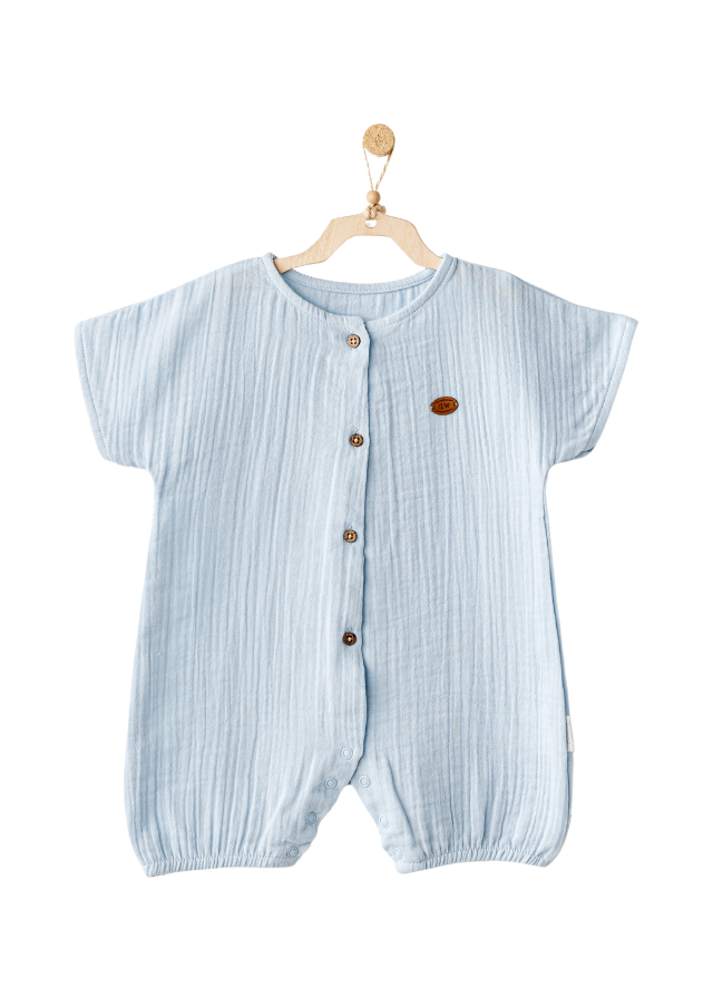 Salopeta Scurta din Muselina Bleu AC25884 Andywawa