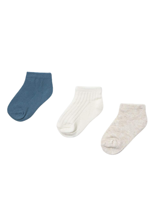 Set 3 Perechi Sosete Scurte Verde si Crem 10136 Mayoral