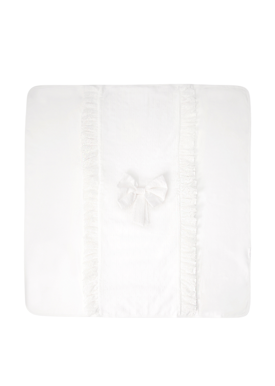 Paturica cu Dantela si Fundita din Bumbac Crem Pretty Girl pentru Fetite B895 – Bebetto