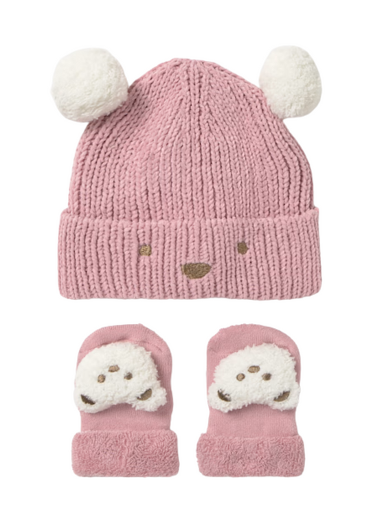 Set Caciula si Sosete Roz cu Urs 9933 Mayoral