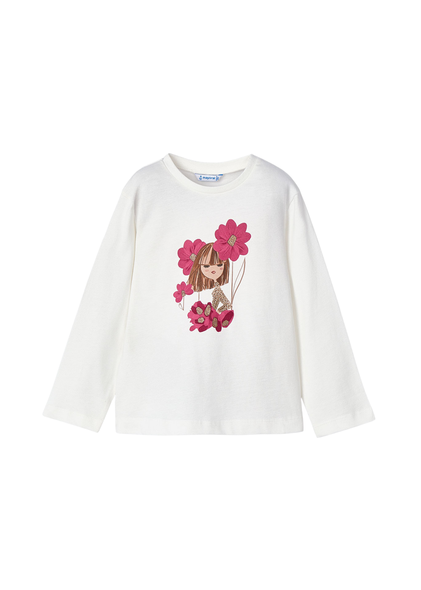 Set 3 Piese Bluza Crem cu Rosu si 2 Perechi Colanti Rosu si Bej 4724 Mayoral