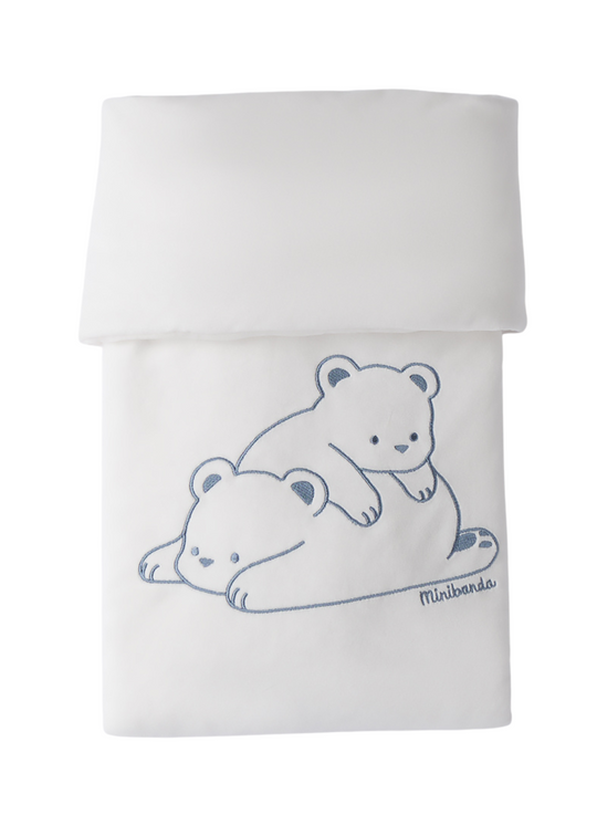 Pled Matlasat Crem cu Albastru cu Ursi 3.F306/00 Minibanda