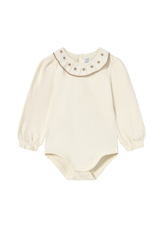 Body Bej cu Maneca Lunga cu Volan la Guler 2734 Mayoral