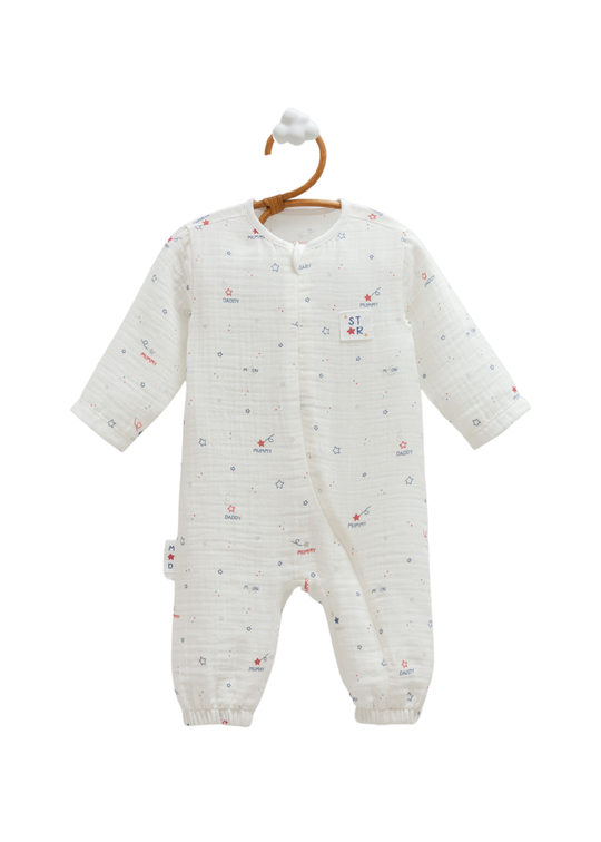 Salopeta Lunga Crem Muselina Mummy & Daddy TU2337 Mell Sweet Baby