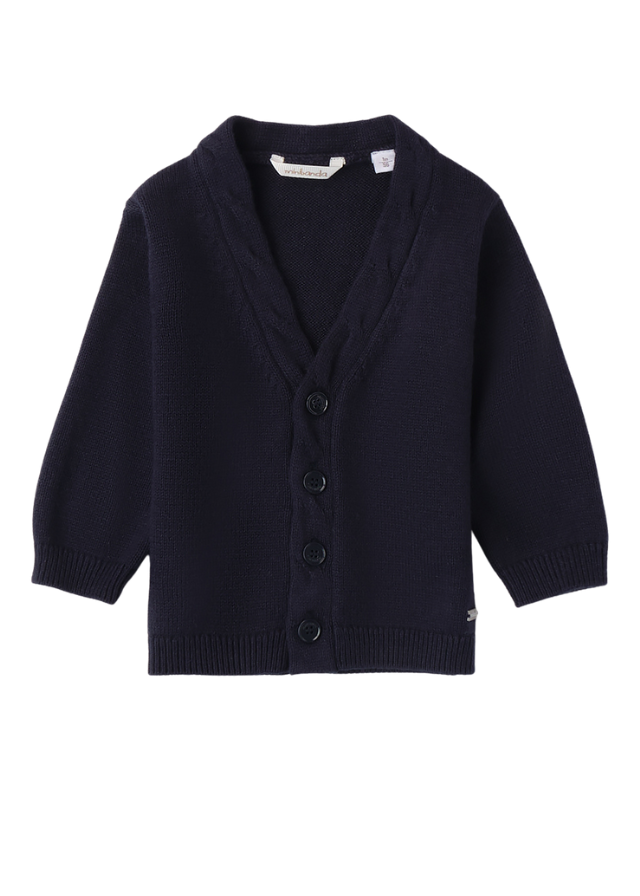 Cardigan Tricotat Bleumarin cu Nasturi 3A664.00 Minibanda