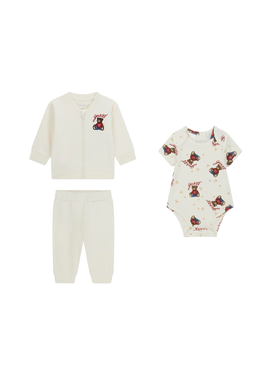 Trening 3 Piese Crem cu Body cu Ursi H6RW02 KA6W4 G012 Guess