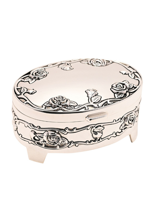 Caseta Ovala Argintata cu Trandafiri WY2136A Sophia