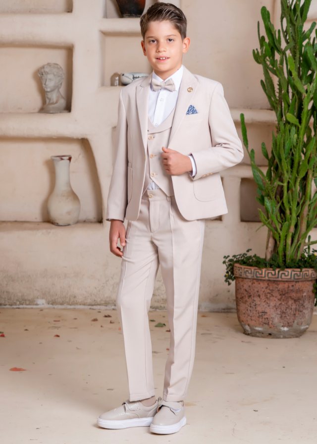 Costum Ceremonie 5 Piese Bej 20254 Little Gentleman