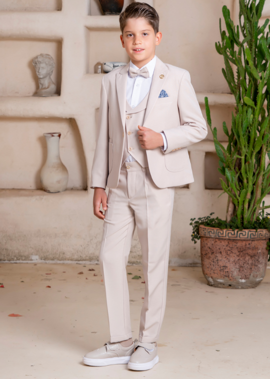 5 Piece Ceremony Suit Beige 20254 Little Gentleman
