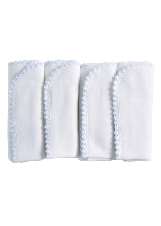 Set of 4 Cream and Blue Organic Cotton Handkerchiefs 76353 KitiKate