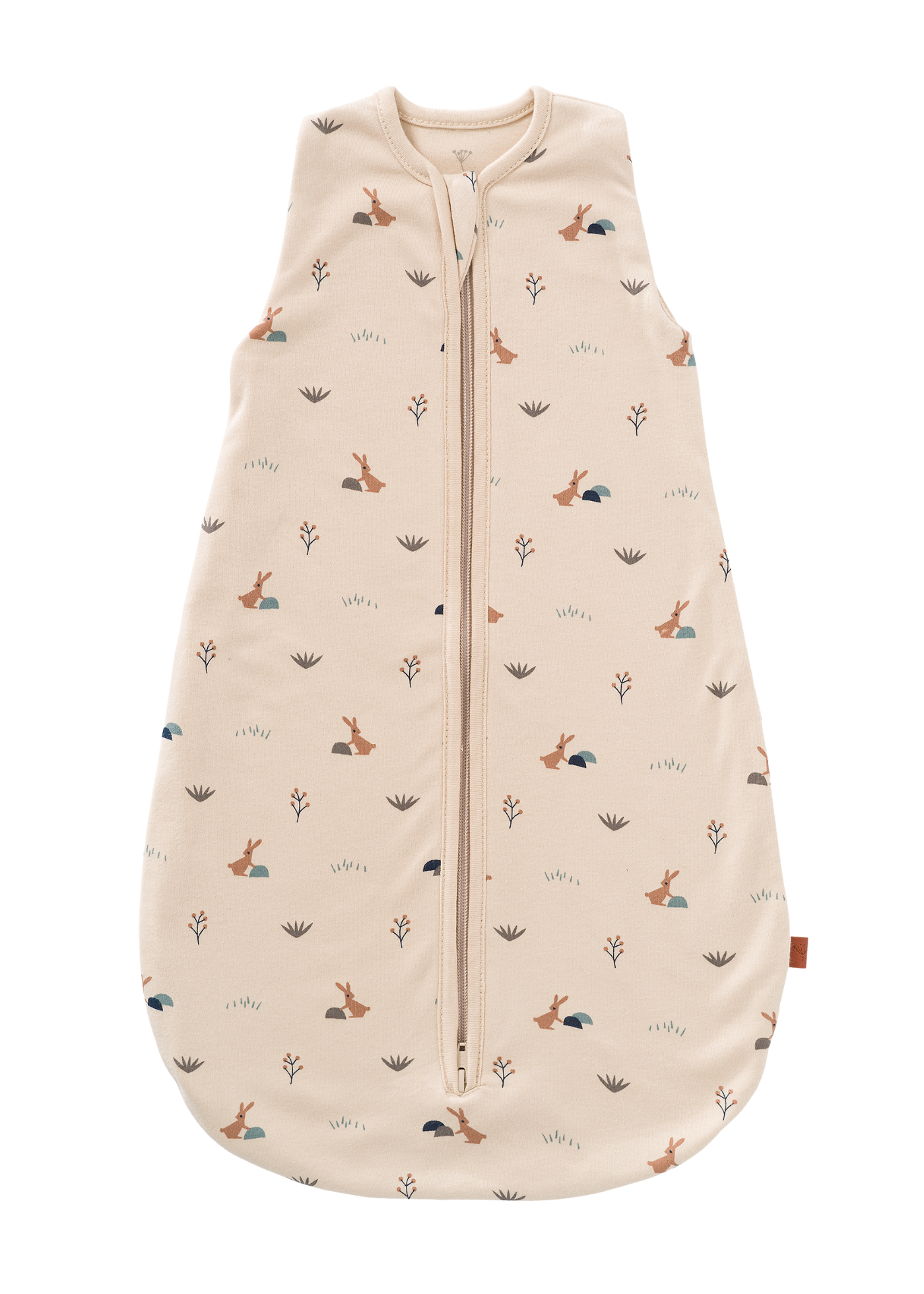 Sac de Dormit Nou-Nascuti Bej cu Imprimeu Iepurasi din Bumbac Organic 60 cm - 0.7 TOG F705-39 Fresk