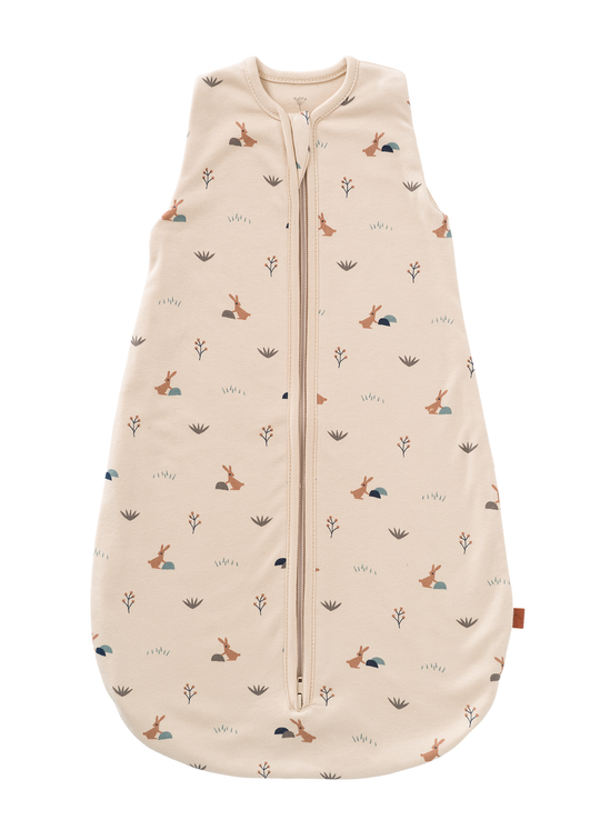 Sac de Dormit Nou-Nascuti Bej cu Imprimeu Iepurasi din Bumbac Organic 60 cm - 0.7 TOG F705-39 Fresk