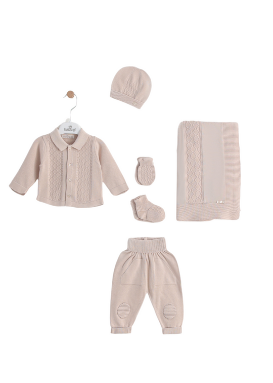 Set of 5 Pieces Knitted Beige with Suit 3082 Leo King