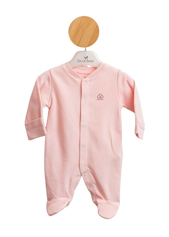 Salopeta Lunga Roz din Bumbac Organic pentru Bebe Prematur S42241 Kitikate