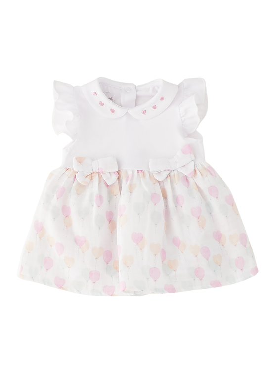 Rochie cu Body Alba cu Baloane Colorate 3.G798/00 Minibanda