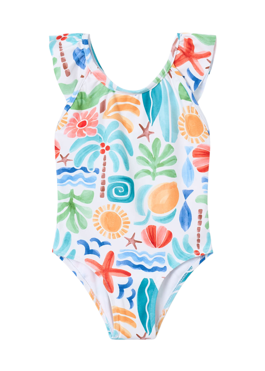 Costum Baie Alb cu Imprimeu Colorat 3738 Mayoral