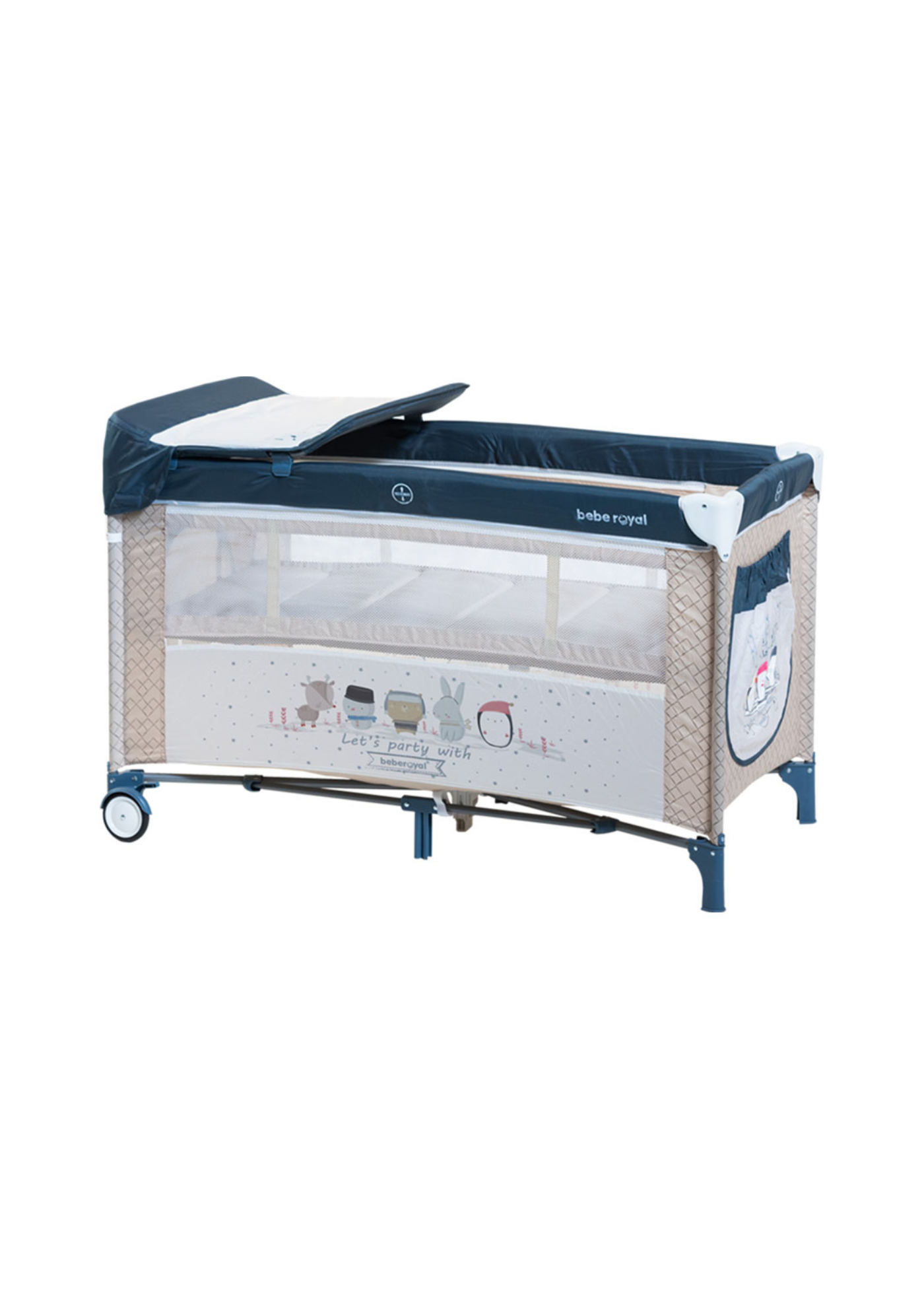 Patut Pliabil 2 Nivele si Masuta Friends Albastru 203/01 BabyOno