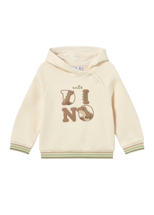 Bluza cu Gluga Crem cu Broderie Dino pentru Baieti 2417 – Mayoral