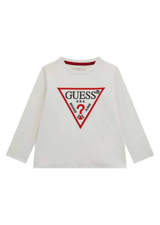 White Long Sleeve Blouse N4BI25 K8HM4 G011 Guess