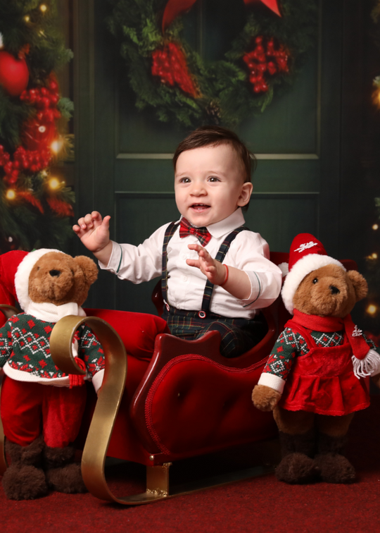 Suit White Shirt Pants Braces Checkered Red With Green AnneBebe