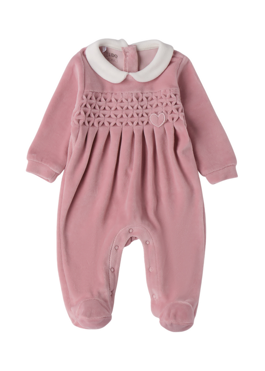 Long Frilled Velour Jumpsuit with Ruched Bust 4.F187/00 iDO