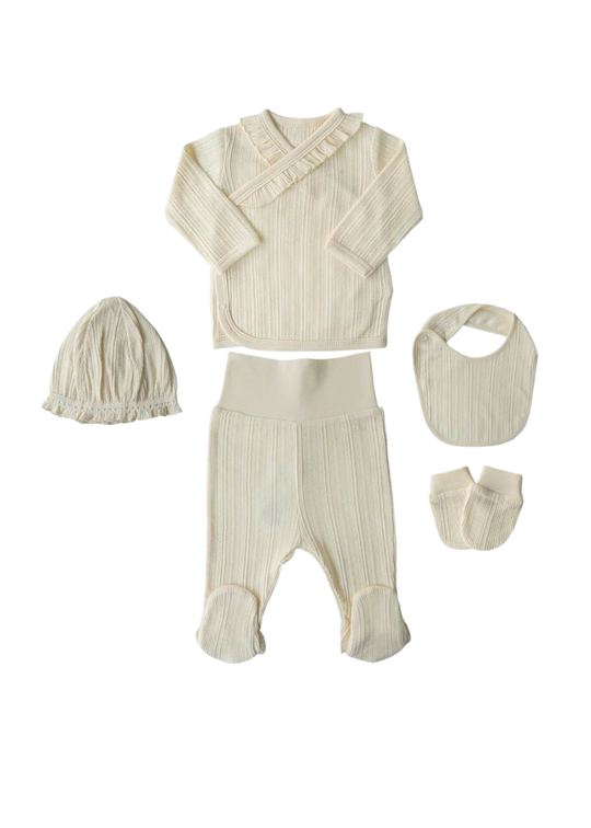 Set 5 Piese Nou Nascut din Bbc Organic Bej S57368 KitiKate