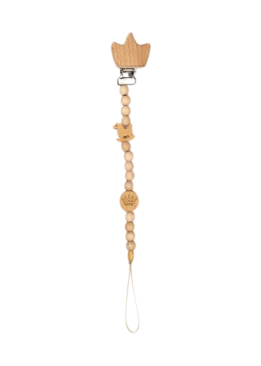 Suport Pentru Suzeta din Lemn Organic cu Coroana CSYA1000 Baby Cosy