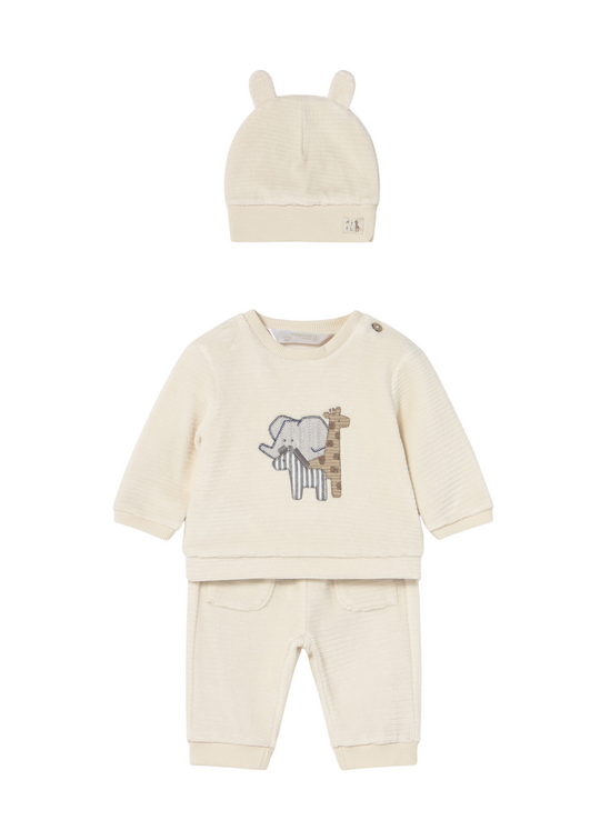 Trening 3 Piese Reiat Bej Bluza Pantaloni si Fes 2624 Mayoral